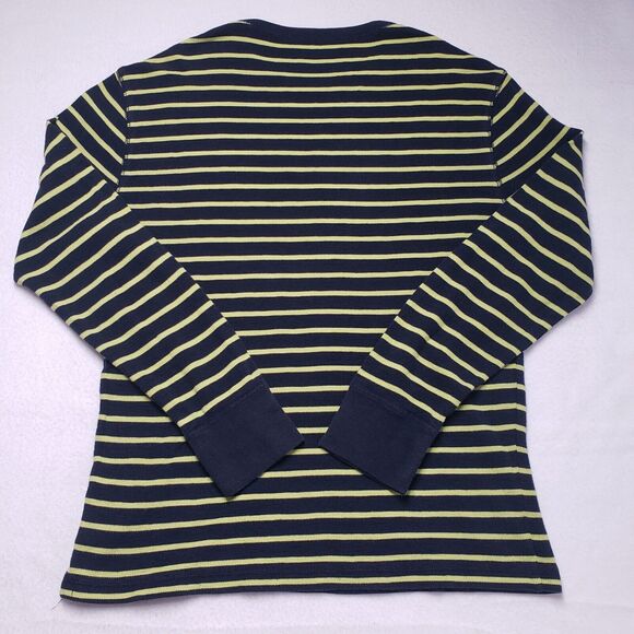 American Eagle Shirt Mens Large Blue Striped Waffle Thermal Long Sleeve Grunge - Picture 9 of 16